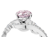 White gold Fancy Pink Oval  Solitaire with Pavé Twist Band and Four-Prong Setting_58