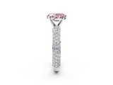 White gold Fancy Pink Oval  Solitaire with Pave Band and Four-Prong Setting_5