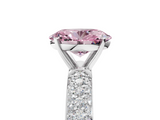 White gold Fancy Pink Oval  Solitaire with Pave Band and Four-Prong Setting_8