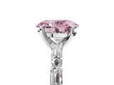 White gold Fancy Pink Oval  Solitaire with Side Baguettes and Channel Set Band_50