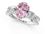 White gold Fancy Pink Oval  Three-Stone Diamond Ring with Pavé Split Shank and Four-Prong Setting_110
