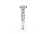 White gold Fancy Pink Oval  Three-Stone Diamond Ring with Pavé Split Shank and Four-Prong Setting_112