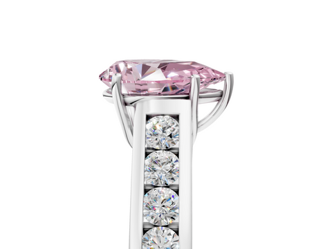 White gold Fancy Pink Pear  Brilliant Channel-Set Solitaire Ring with Four-Prong Setting_25