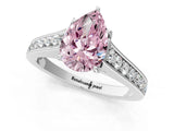White gold Fancy Pink Pear  Brilliant Cut Diamond Engagement Ring with Pavé Band and Four-Prong Setting_50