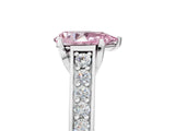 White gold Fancy Pink Pear  Brilliant Cut Diamond Engagement Ring with Pavé Band and Four-Prong Setting_54