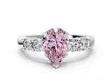 White gold Fancy Pink Pear  Brilliant Cut Diamond Five-Stone Prong Set Engagement Ring with Channel Band_3