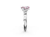 White gold Fancy Pink Pear  Brilliant Cut Diamond Five-Stone Prong Set Engagement Ring with Channel Band_5