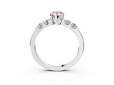 White gold Fancy Pink Pear  Brilliant Cut Diamond Five-Stone Prong Set Engagement Ring with Channel Band_6