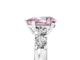 White gold Fancy Pink Pear  Brilliant Cut Diamond Five-Stone Prong Set Engagement Ring with Channel Band_8
