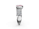 White gold Fancy Pink Pear  Brilliant Diamond Channel Set Wide Band Ring with Bezel Setting_22