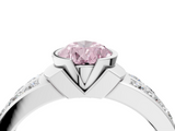 White gold Fancy Pink Pear  Brilliant Diamond Channel Set Wide Band Ring with Bezel Setting_24