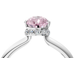 White gold Fancy Pink Pear  Brilliant Solitaire Engagement Ring with Six-Prong Setting and Classic Band_24