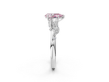 White gold Fancy Pink Pear  Brilliant Solitaire with Leaf Motif Band and Four-Prong Setting_64