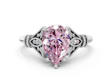 White gold Fancy Pink Pear  Brilliant Solitaire with Pave Band and Four-Prong Setting_20