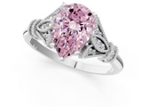 White gold Fancy Pink Pear  Brilliant Solitaire with Pave Band and Four-Prong Setting_21