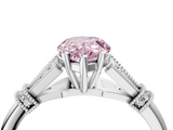 White gold Fancy Pink Pear  Brilliant Solitaire with Pave Band and Four-Prong Setting_24