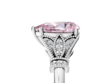 White gold Fancy Pink Pear  Brilliant Solitaire with Pave Band and Four-Prong Setting_24