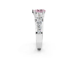 White gold Fancy Pink Pear  Brilliant Solitaire with Side Stones on a Pave Band and Four-Prong Setting_26