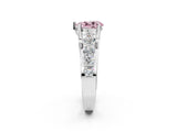White gold Fancy Pink Pear  Brilliant Solitaire with Side Stones on a Pave Band and Four-Prong Setting_32