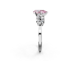 White gold Fancy Pink Pear  Cluster Diamond Engagement Ring with Pavé Band and Four-Prong Setting_53