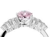 White gold Fancy Pink Pear  Cluster Diamond Engagement Ring with Pavé Band and Four-Prong Setting_55
