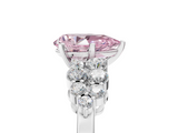 White gold Fancy Pink Pear  Cluster Diamond Engagement Ring with Pavé Band and Four-Prong Setting_56