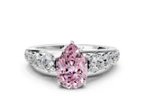 White gold Fancy Pink Pear Cut Brilliant Diamond Pavé Band with Six-Prong Setting_12