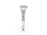 White gold Fancy Pink Pear Cut Brilliant Diamond Pavé Band with Six-Prong Setting_14