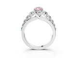 White gold Fancy Pink Pear Cut Brilliant Diamond Pavé Band with Six-Prong Setting_15