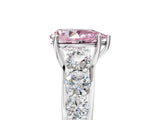 White gold Fancy Pink Pear Cut Brilliant Diamond Pavé Band with Six-Prong Setting_17
