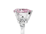 White gold Fancy Pink Pear Cut Brilliant Diamond Solitaire Ring with Pear Side Stones and Four-Prong Setting_11