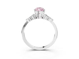 White gold Fancy Pink Pear Cut Brilliant Diamond Solitaire Ring with Pear Side Stones and Four-Prong Setting_9