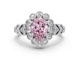 White gold Fancy Pink Pear Cut Brilliant Milgrain Pave Heart Band Solitaire Ring_12
