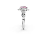 White gold Fancy Pink Pear Cut Brilliant Milgrain Pave Heart Band Solitaire Ring_14