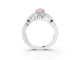 White gold Fancy Pink Pear Cut Brilliant Milgrain Pave Heart Band Solitaire Ring_15