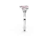 White gold Fancy Pink Pear Cut Brilliant Three-Stone Diamond Ring with Pavé Band and Four-Prong Setting_36