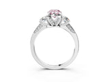 White gold Fancy Pink Pear Cut Brilliant Three-Stone Diamond Ring with Pavé Band and Four-Prong Setting_36