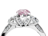 White gold Fancy Pink Pear Cut Brilliant Three-Stone Diamond Ring with Pavé Band and Four-Prong Setting_37