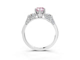 White gold Fancy Pink Pear Cut Brilliant Three-Stone Pave Band with Four-Prong Setting_3