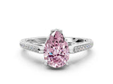 White gold Fancy Pink Pear  Cut Cathedral Pave Diamond Engagement Ring with Six-Prong Setting_32
