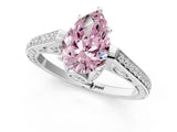 White gold Fancy Pink Pear  Cut Cathedral Pave Diamond Engagement Ring with Six-Prong Setting_33