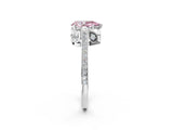 White gold Fancy Pink Pear  Cut Cathedral Pave Diamond Engagement Ring with Six-Prong Setting_34