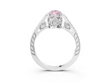 White gold Fancy Pink Pear  Cut Cathedral Pave Diamond Engagement Ring with Six-Prong Setting_35
