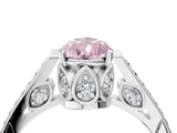 White gold Fancy Pink Pear  Cut Cathedral Pave Diamond Engagement Ring with Six-Prong Setting_36