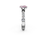White gold Fancy Pink Pear  Cut Channel Set Diamond Engagement Ring with Four-Prong Setting_251