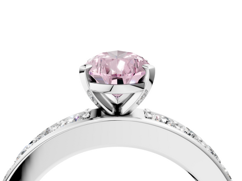 White gold Fancy Pink Pear  Cut Channel Set Diamond Engagement Ring with Four-Prong Setting_253