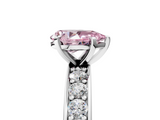 White gold Fancy Pink Pear  Cut Channel Set Diamond Engagement Ring with Four-Prong Setting_256