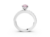 White gold Fancy Pink Pear  Cut Channel Set Diamond Engagement Ring with Four-Prong Setting_273