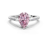 White gold Fancy Pink Pear  Cut Channel Set Solitaire Engagement Ring with Four-Prong Setting_217