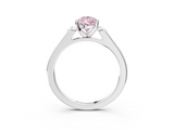 White gold Fancy Pink Pear  Cut Channel Set Solitaire Engagement Ring with Four-Prong Setting_220